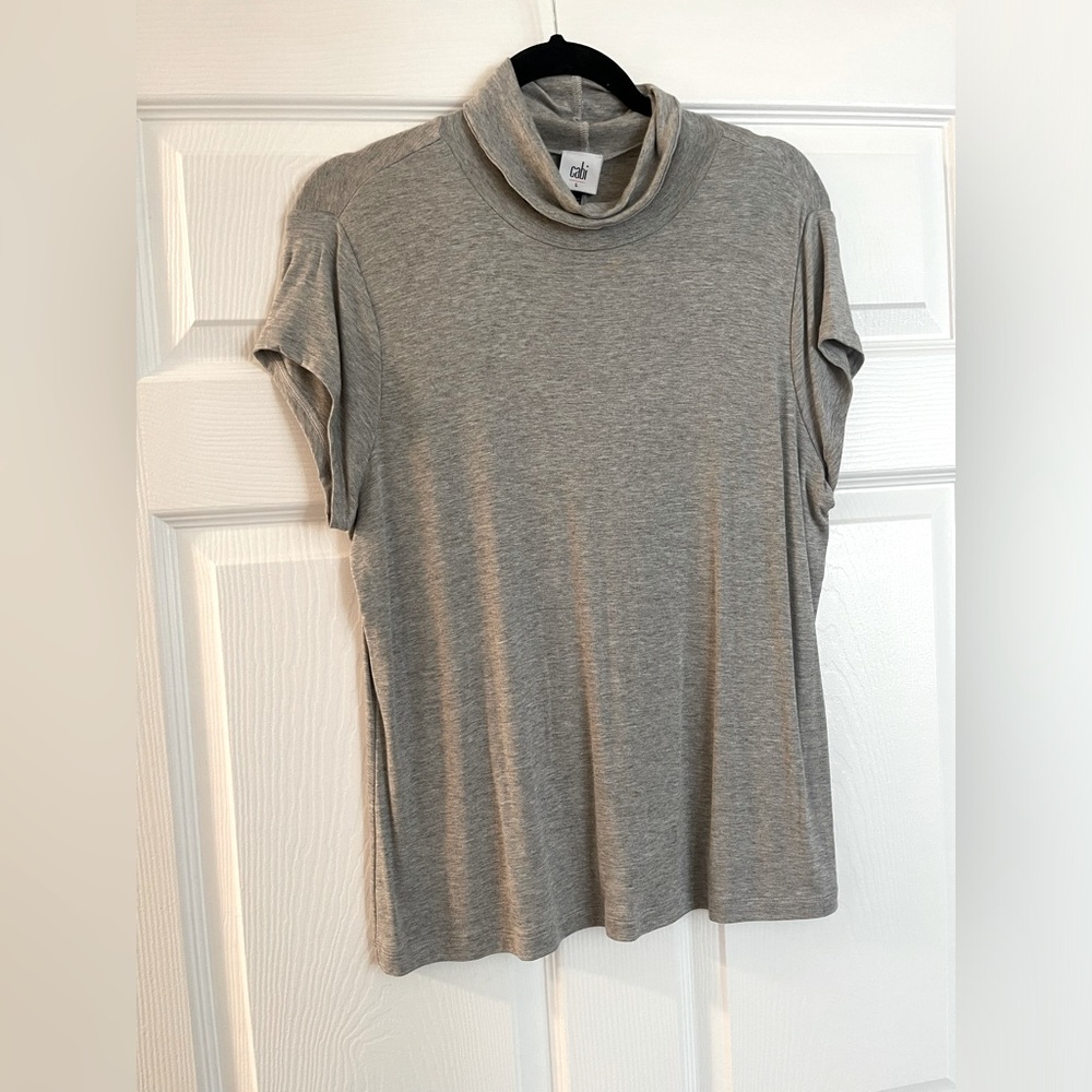 Cabi~~50% off. Golden Circle, slinky turtleneck, size large, color, Heather gray